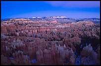 Bryce Amphitheater from Sunset Point, dusk. Bryce Canyon National Park, Utah, USA.