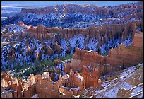 Hoodoos and blue snow from Inspiration Point. Bryce Canyon National Park, Utah, USA. (color)
