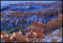 Hoodoos and blue snow from Inspiration Point. Bryce Canyon National Park, Utah, USA.