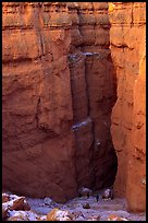 Navajo Trail descending between Hoodoos. Bryce Canyon National Park, Utah, USA.