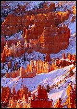 Hoodoos and snow from Sunrise Point,  winter sunrise. Bryce Canyon National Park ( color)