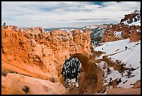 Natural arch in winter. Bryce Canyon National Park, Utah, USA.