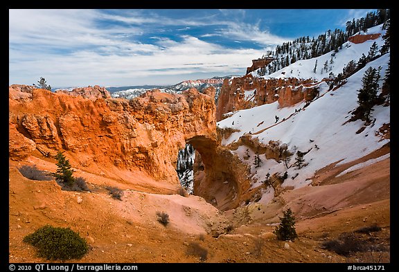 Natural Bridge in winter. Bryce Canyon National Park, Utah, USA.