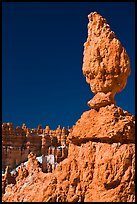 Balanced rock in pink limestone. Bryce Canyon National Park, Utah, USA.