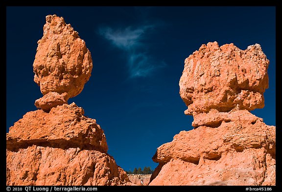 Lumpy and bulging profiles of hooodos. Bryce Canyon National Park, Utah, USA.