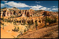 Mesa with hoodoos seen from below. Bryce Canyon National Park ( color)