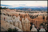 Visitor looking, near Fairyland Point. Bryce Canyon National Park ( color)