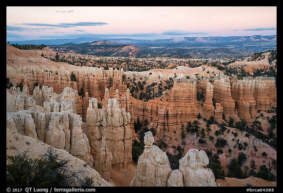 Amphitheater near Fairyland Point at dusk. Bryce Canyon National Park (color)