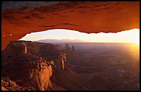Mesa Arch at sunrise, Island in the sky. Canyonlands National Park, Utah, USA. (color)