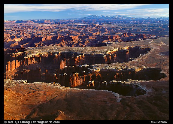 Maze of interlocked canyons from Grand view point, Island in the sky. Canyonlands National Park (color)