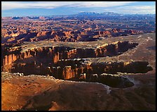 Maze of interlocked canyons from Grand view point, Island in the sky. Canyonlands National Park, Utah, USA.