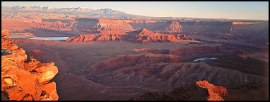 Canyon landscape at sunset, Dead Horse Point. Canyonlands National Park (Panoramic color)
