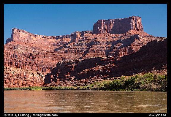 Dead Horse point seen from Colorado River. Canyonlands National Park (color)