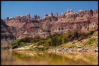 Doll House seen from the Colorado River. Canyonlands National Park, Utah, USA.