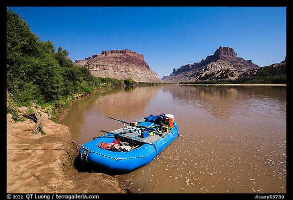 Raft on banks of the Colorado River. Canyonlands National Park (color)
