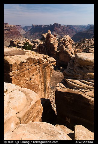 Fractured rocks, Surprise Valley, and Colorado River. Canyonlands National Park, Utah, USA.