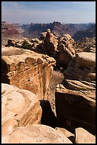 Fractured rocks, Surprise Valley, and Colorado River. Canyonlands National Park, Utah, USA.