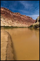 Colorado River beach shore near Confluence with Green River. Canyonlands National Park ( color)