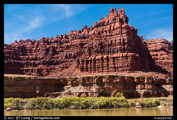 Flutted cliffs above Colorado River. Canyonlands National Park (color)