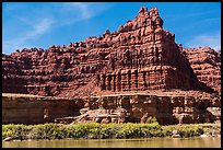 Flutted cliffs above Colorado River. Canyonlands National Park ( color)