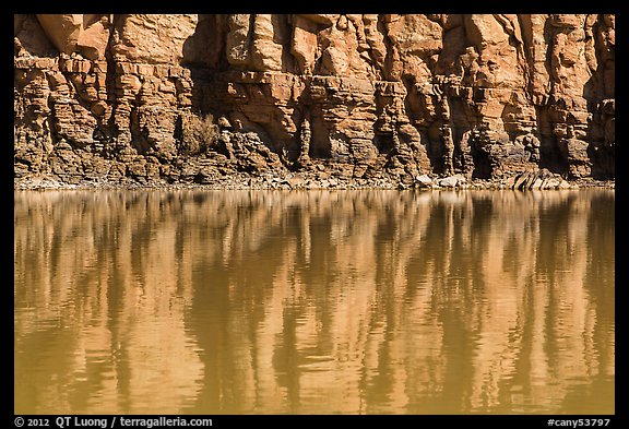 Cliffs reflections, Colorado River. Canyonlands National Park, Utah, USA.