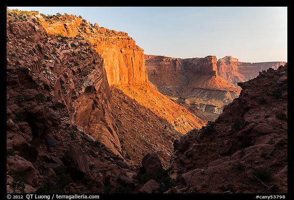 Cliffs at sunset, Island in the Sky. Canyonlands National Park, Utah, USA.