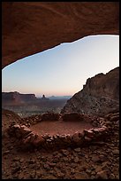 False Kiva stone circle at dusk. Canyonlands National Park, Utah, USA.