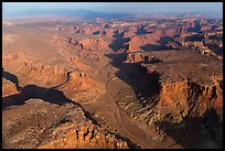 Aerial view of Taylor Canyon. Canyonlands National Park, Utah, USA.