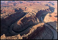 Aerial view of confluence of Green and Colorado River. Canyonlands National Park, Utah, USA. (color)