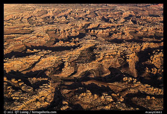 Aerial view of Needles District. Canyonlands National Park, Utah, USA.