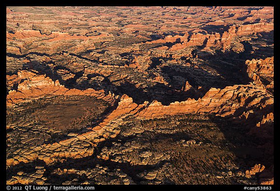 Aerial view of Needles. Canyonlands National Park, Utah, USA.