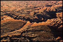 Aerial view of Needles. Canyonlands National Park, Utah, USA. (color)