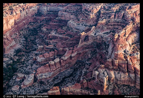 Aerial view of Angel Arch. Canyonlands National Park, Utah, USA.