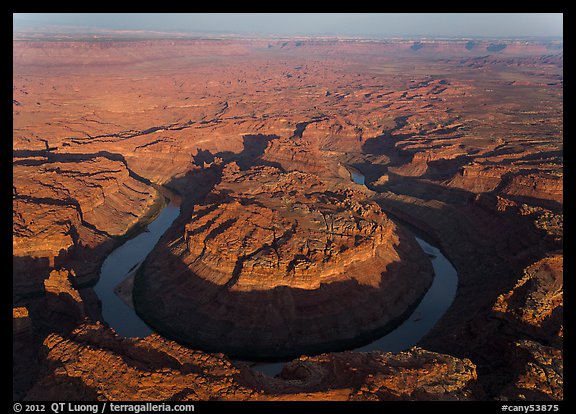 Aerial view of the Loop goosenecks. Canyonlands National Park, Utah, USA.