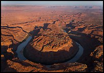 Aerial view of the Loop goosenecks. Canyonlands National Park, Utah, USA. (color)