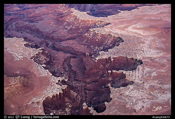 Aerial view of White Rim. Canyonlands National Park, Utah, USA.