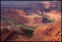 Colorado River gooseneck and Potash Road. Canyonlands National Park, Utah, USA.