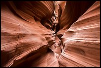 High Spur slot canyon, Orange Cliffs Unit, Glen Canyon National Recreation Area, Utah. USA (color)