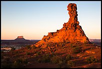 Chimney Rock at sunset. Canyonlands National Park ( color)