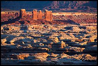 Chocolate drops and Maze canyons, early morning. Canyonlands National Park, Utah, USA. (color)