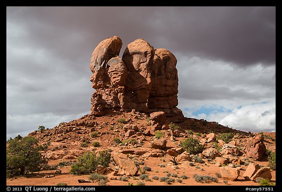 High Spur and storm clouds, Orange Cliffs Unit, Glen Canyon National Recreation Area, Utah. USA