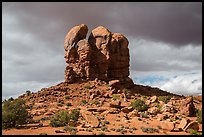 High Spur and storm clouds, Orange Cliffs Unit, Glen Canyon National Recreation Area, Utah. USA ( color)