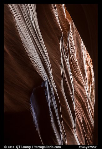 Sandstone carved by water, High Spur slot canyon, Orange Cliffs Unit, Glen Canyon National Recreation Area, Utah. USA (color)