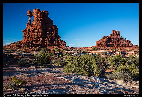 The Eternal Flame, late afternoon, land of Standing rocks. Canyonlands National Park, Utah, USA.