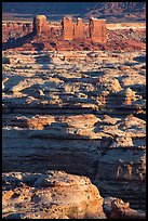 Maze canyons and Chocolate Drops. Canyonlands National Park, Utah, USA.