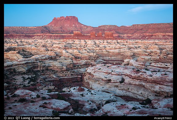 Maze and Chocolate Drops from Petes Mesa at dawn. Canyonlands National Park, Utah, USA.