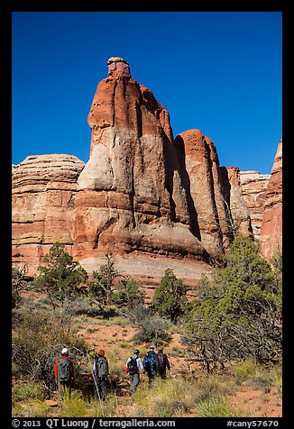 Hikers at the bottom of the Maze. Canyonlands National Park, Utah, USA.