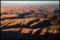 Aerial View of Maze District, Island in the sky in background. Canyonlands National Park, Utah, USA.