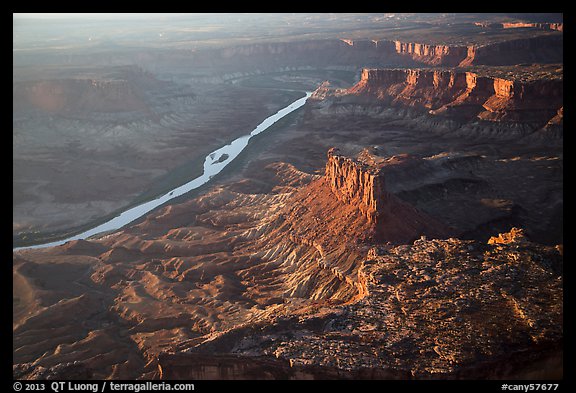 Aerial View of Cliffs and Green River. Canyonlands National Park (color)