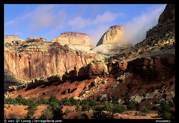 Golden Throne and Waterpocket Fold. Capitol Reef National Park (color)